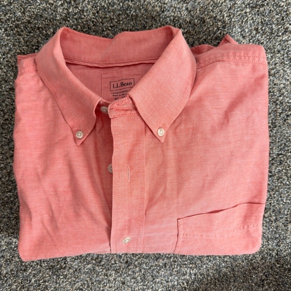 LL Bean Men’s orange color paprika Long Sleeve XL-Tall - Picture 5 of 5